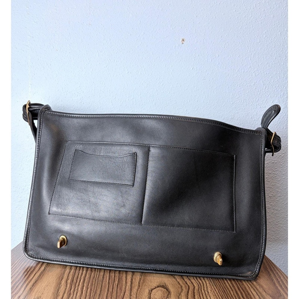 Coach Beekman Briefcase Vintage Black Leather Messenger Bag Made in USA 5231 - Picture 8 of 16